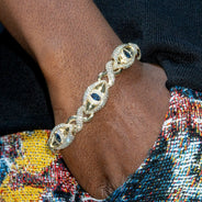 High End Jewelry - Iced Out Sapphire Evil Eye Bracelet