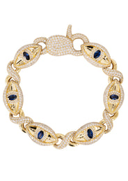 High End Jewelry - Iced Out Sapphire Evil Eye Bracelet