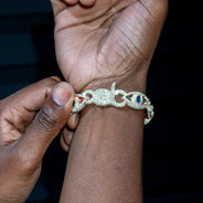 High End Jewelry - Iced Out Evil Eye Sapphire Bracelet