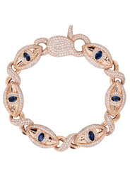 High End Jewelry - Iced Out Evil Eye Sapphire Bracelet