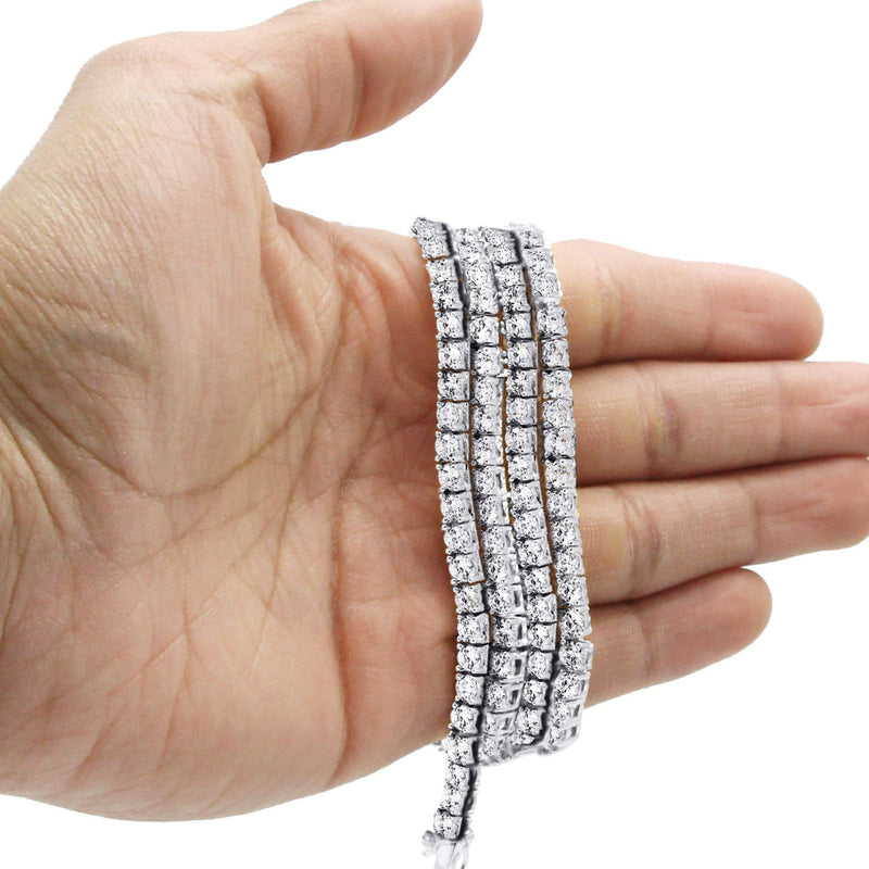 Layered Diamond White Tennis Chain