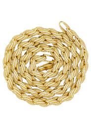Gold Plated Mens Chain Iced Out Solid Rope