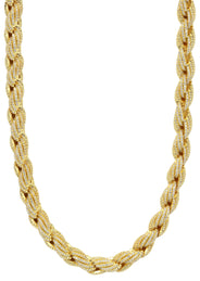 Gold Plated Mens Chain Iced Out Solid Rope