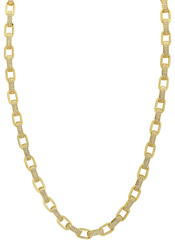 Gold Plated Mens Hermes Link Chain