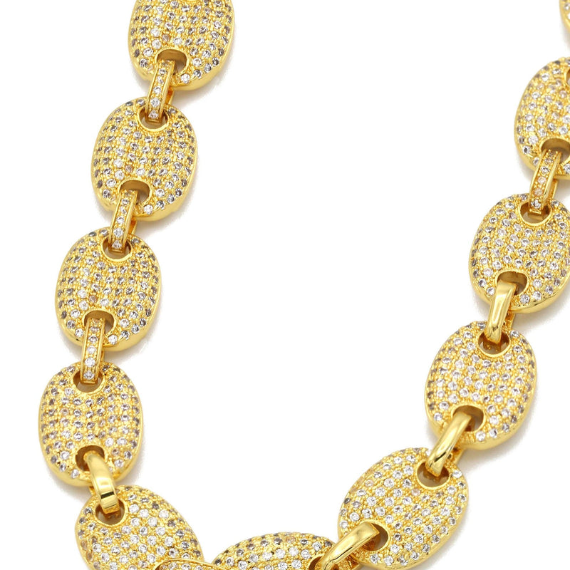 Gold Plated Iced Out Gucci Chain