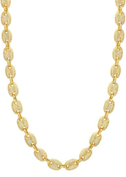 Gold Plated Iced Out Gucci Chain