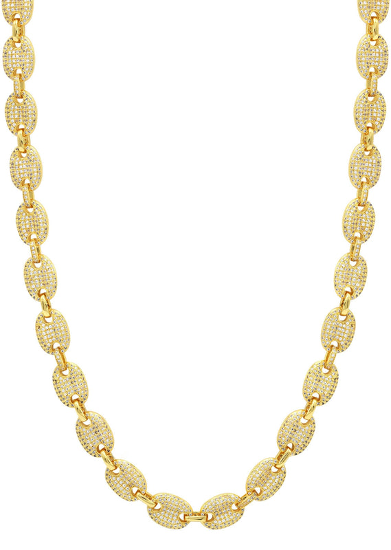 Gold Plated Iced Out Gucci Chain