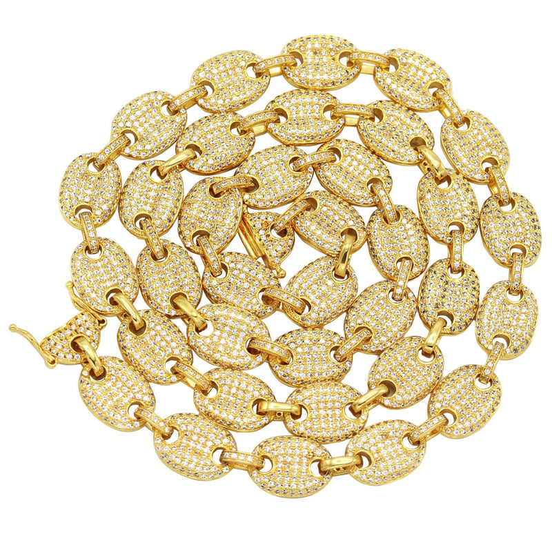 Gold Plated Iced Out Gucci Chain