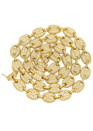 Gold Plated Iced Out Gucci Chain