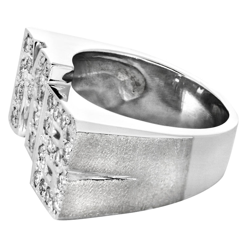 14K Diamond White Gold Initials Name Ring | Style #105