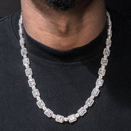 High End Jewelry - Iced Out Diamond Baguette Tennis Chain