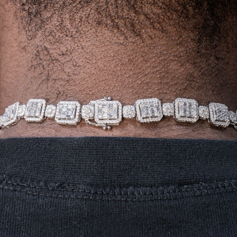 High End Jewelry - Iced Out Diamond Baguette Tennis Chain