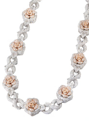 High End Jewelry - Iced Out Diamond Roses and Thorns Chain