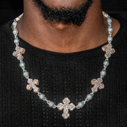 High End Jewelry - Diamond Baguette Crosses Iced Out Chain