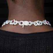 High End Jewelry - Iced Out Ruby & Sapphire Chain
