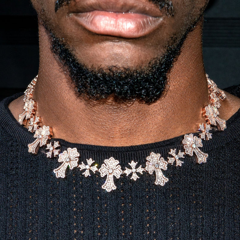 High End Jewelry - Iced Out Diamond Cross Chain
