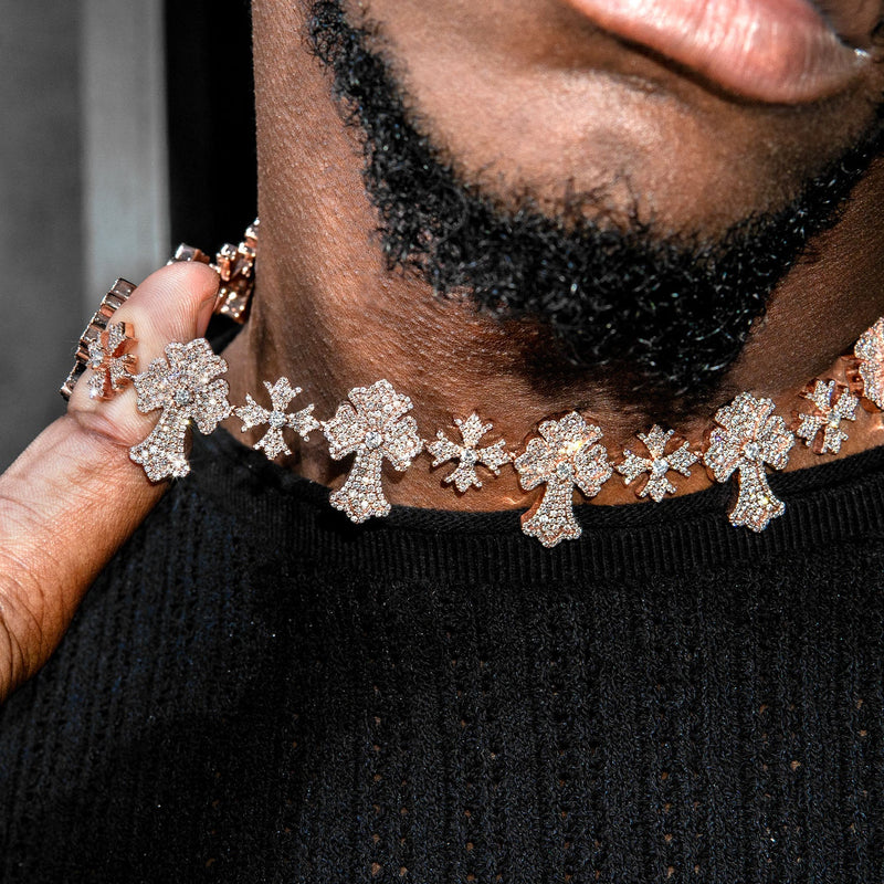 High End Jewelry - Iced Out Diamond Cross Chain