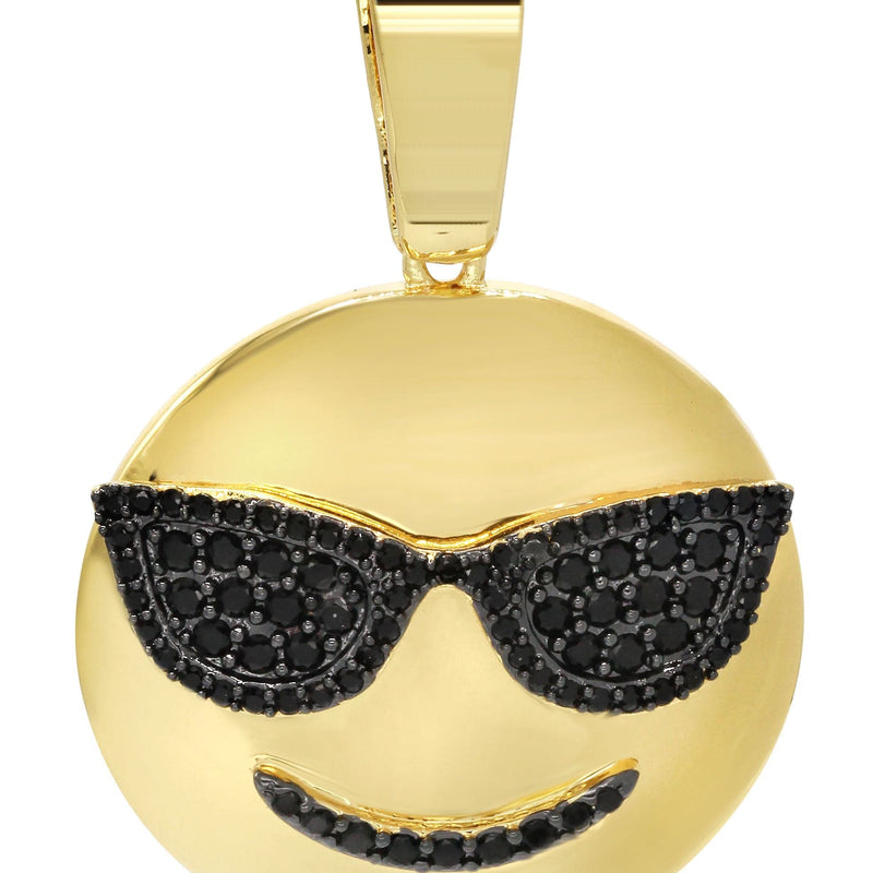 Mens Gold Plated Emoji Pendant | 7.6 Grams