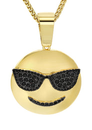 Mens Gold Plated Franco Chain & Emoji Pendant | Appx. 15.6 Grams