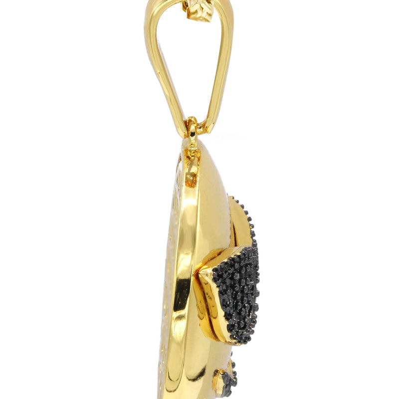 Mens Gold Plated Franco Chain & Emoji Pendant | Appx. 15.6 Grams