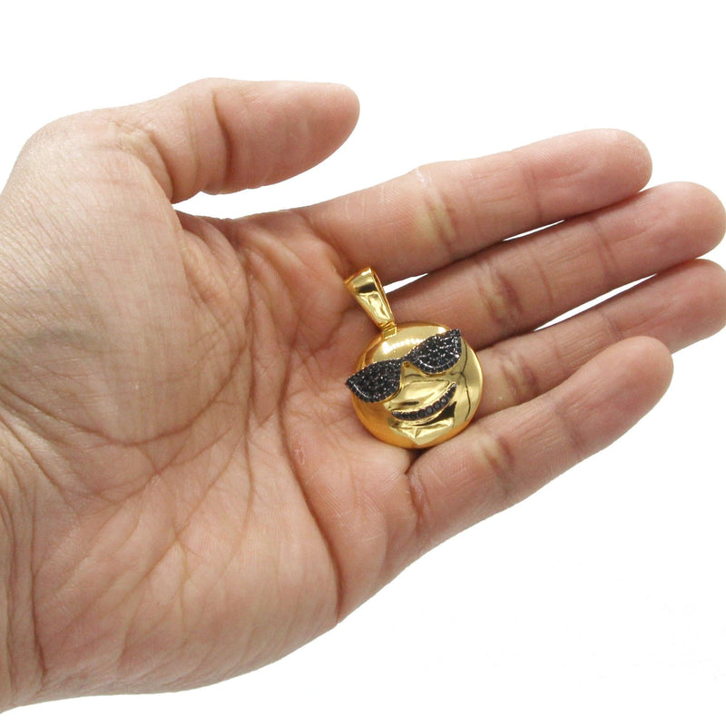 Mens Gold Plated Emoji Pendant | 7.6 Grams