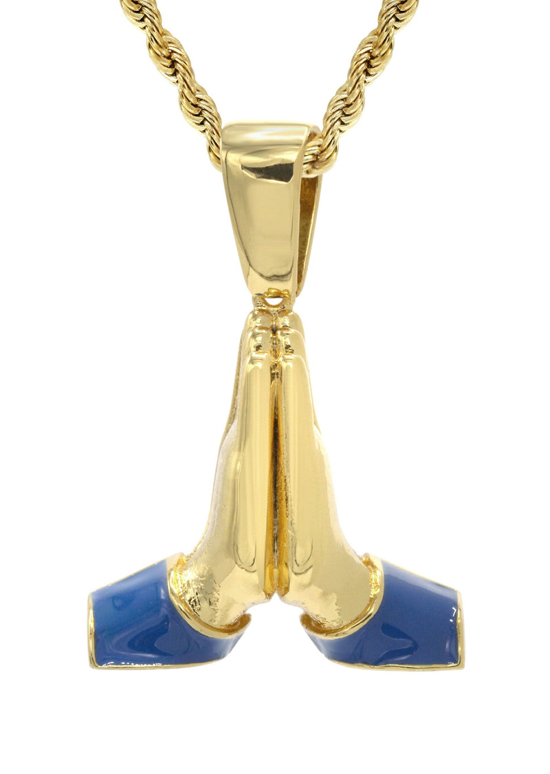 Mens Gold Plated Rope Chain & Emoji Pendant | Appx. 22.2 Grams