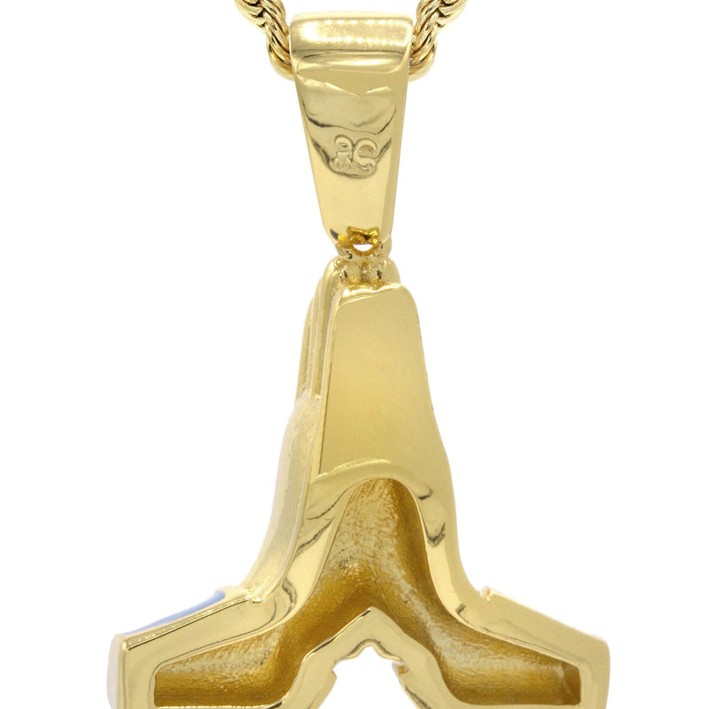 Mens Gold Plated Rope Chain & Emoji Pendant | Appx. 22.2 Grams