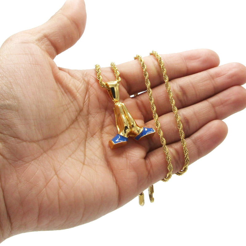 Mens Gold Plated Rope Chain & Emoji Pendant | Appx. 22.2 Grams