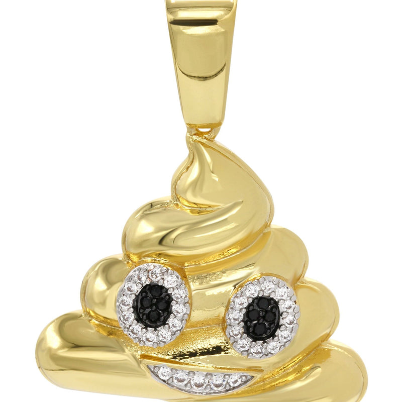 Mens Gold Plated Emoji Pendant | 9 Grams