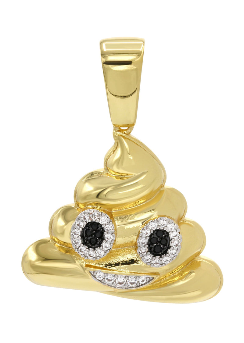 Mens Gold Plated Emoji Pendant | 9 Grams