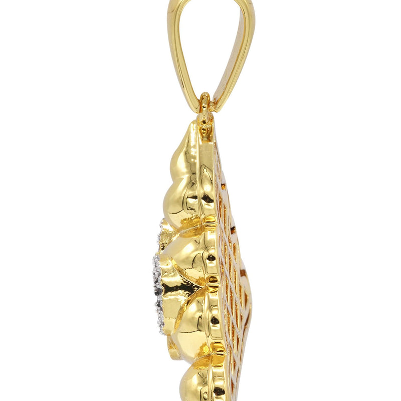 Mens Gold Plated Emoji Pendant | 9 Grams