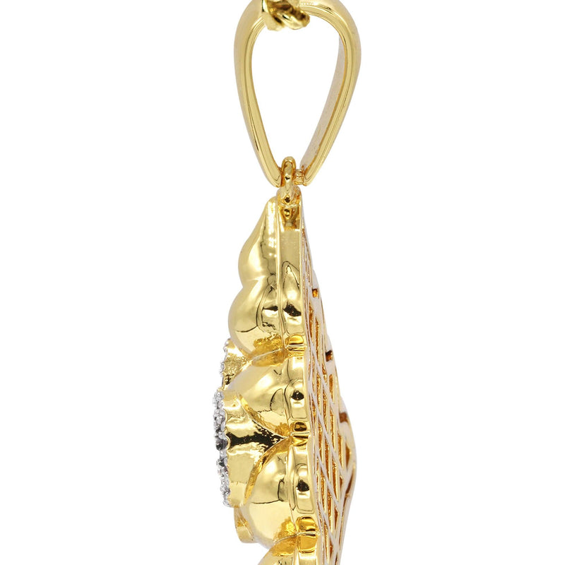 Mens Gold Plated Cuban Link Chain & Emoji Pendant | Appx. 17 Grams