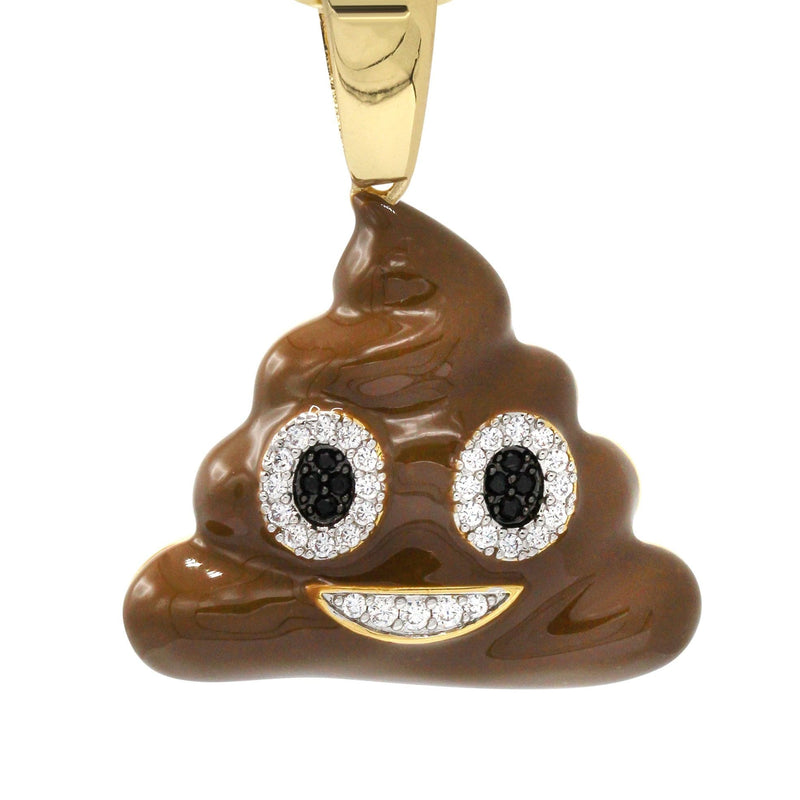 Mens Gold Plated Rope Chain & Emoji Pendant | Appx. 17 Grams