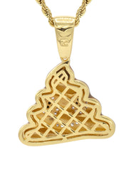 Mens Gold Plated Rope Chain & Emoji Pendant | Appx. 17 Grams