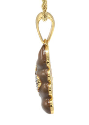Mens Gold Plated Rope Chain & Emoji Pendant | Appx. 17 Grams