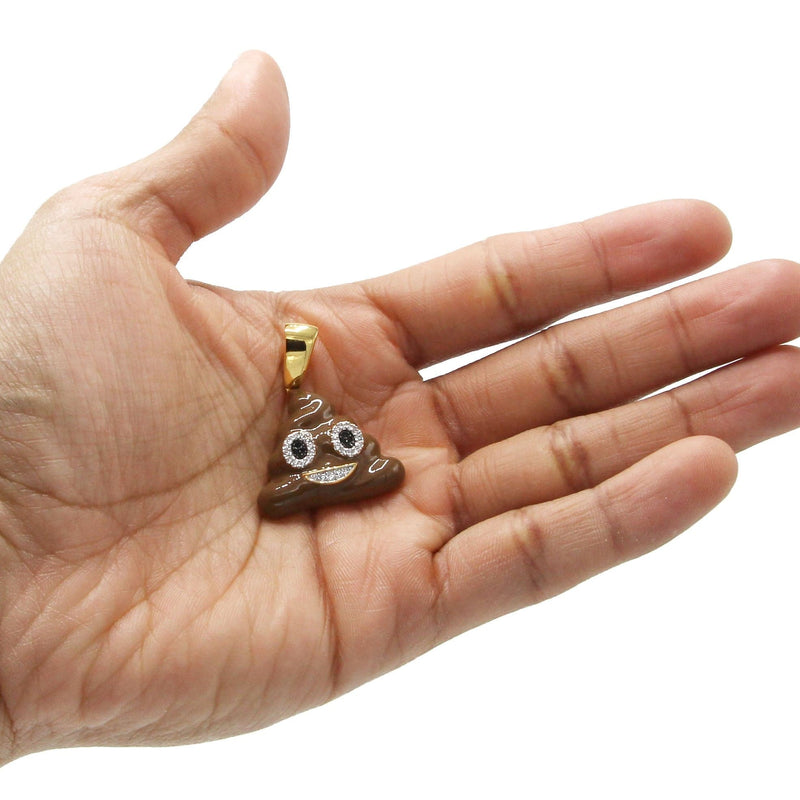 Mens Gold Plated Emoji Pendant | 9 Grams