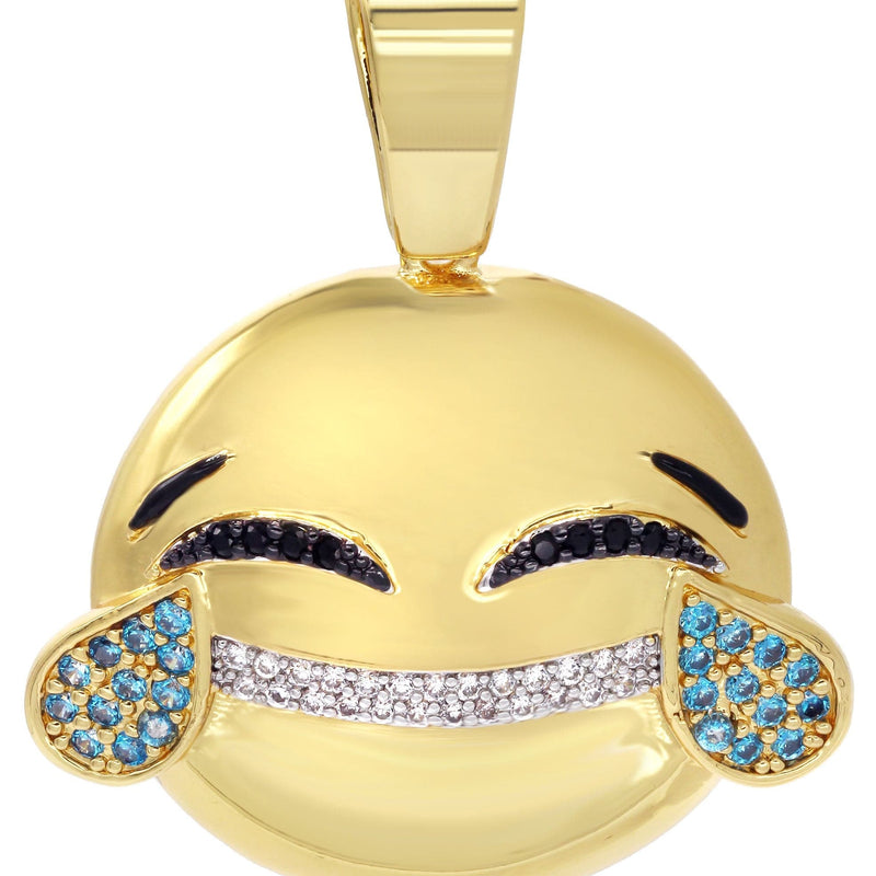 Mens Gold Plated Emoji Pendant | 8.3 Grams