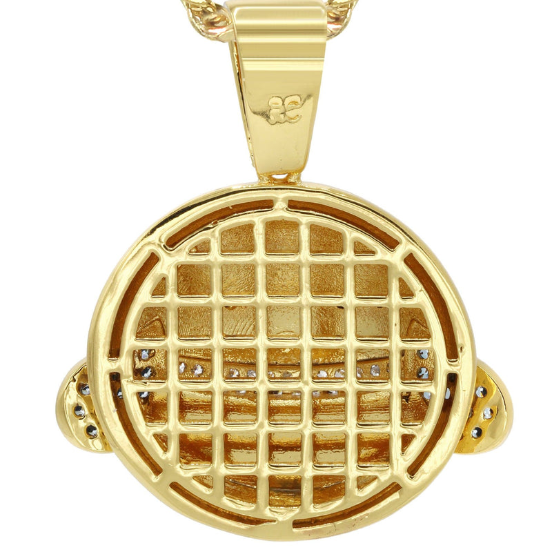 Mens Gold Plated Cuban Link Chain & Emoji Pendant | Appx. 16.3 Grams