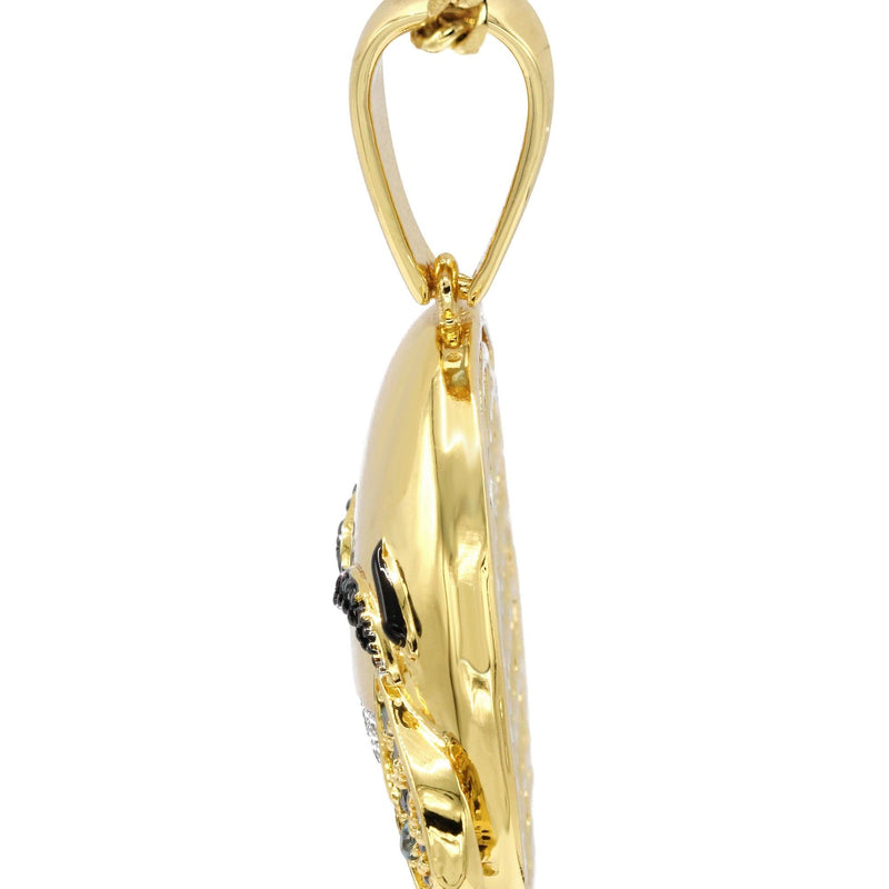 Mens Gold Plated Cuban Link Chain & Emoji Pendant | Appx. 16.3 Grams