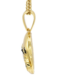 Mens Gold Plated Cuban Link Chain & Emoji Pendant | Appx. 16.3 Grams