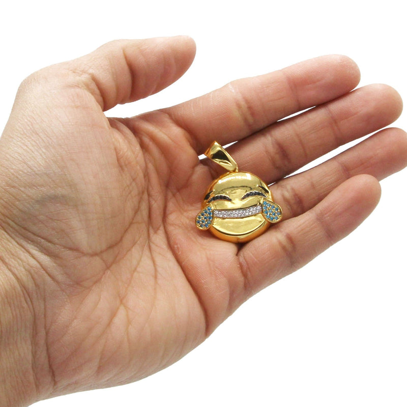 Mens Gold Plated Emoji Pendant | 8.3 Grams
