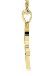 Mens Gold Plated Rope Chain & Cross Pendant | Appx. 13.4 Grams