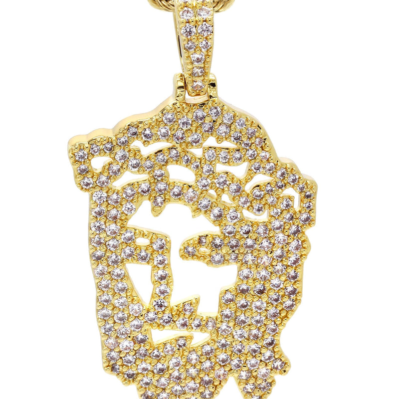 Mens Gold Plated Rope Chain & Jesus Piece Chain | Appx. 14.6 Grams
