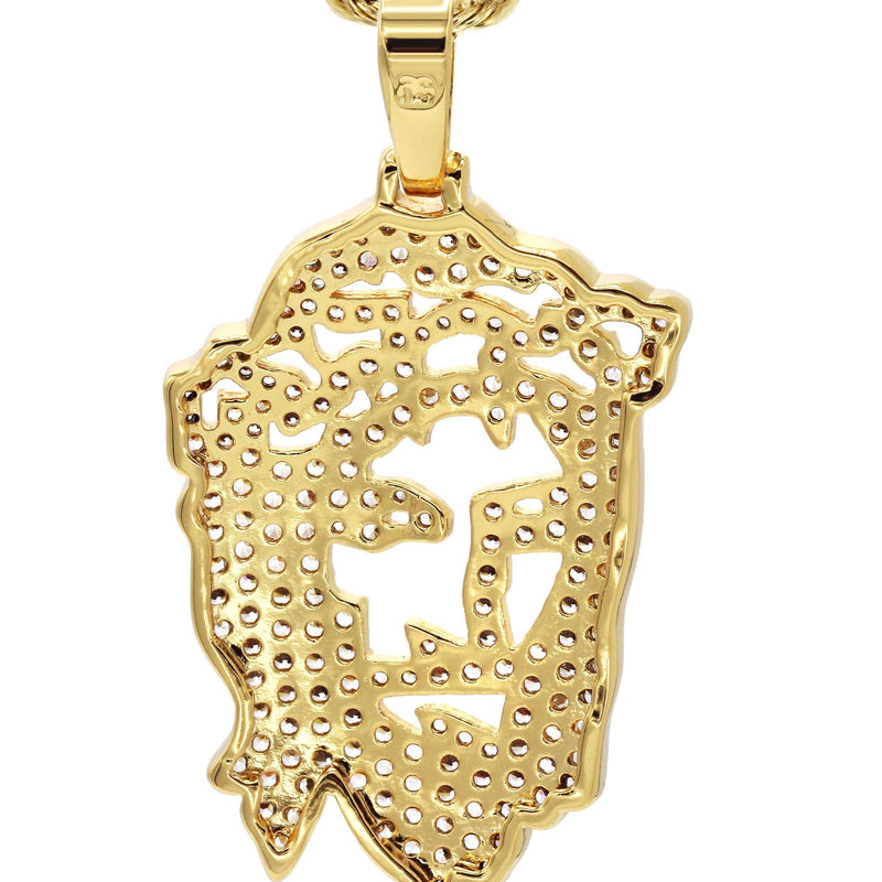Mens Gold Plated Rope Chain & Jesus Piece Chain | Appx. 14.6 Grams