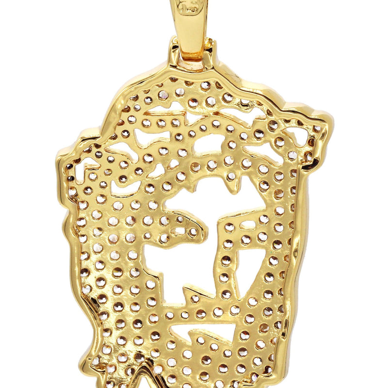 Mens Gold Plated Jesus Head Pendant | 6.6 Grams