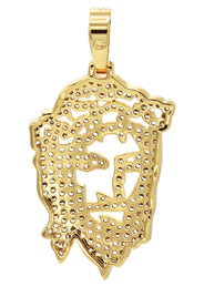 Mens Gold Plated Jesus Head Pendant | 6.6 Grams