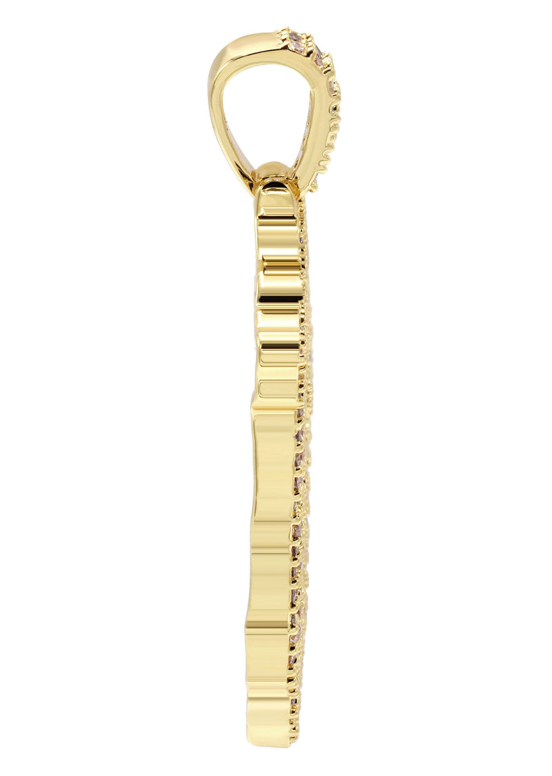 Mens Gold Plated Jesus Head Pendant | 6.6 Grams