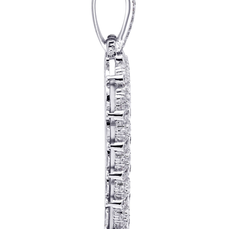 White Gold Plated Cuban Link Chain & Dog Tag Pendant | Appx. 40.2 Grams