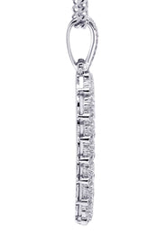White Gold Plated Cuban Link Chain & Dog Tag Pendant | Appx. 40.2 Grams