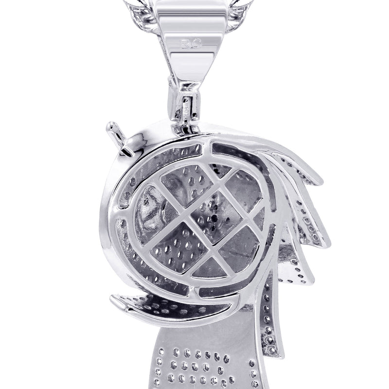 White Gold Plated Cuban Link Chain & Money Roll Pendant | Appx. 18 Grams